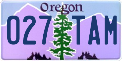 OR license plate 027TAM