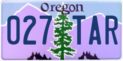 OR license plate 027TAR