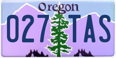 OR license plate 027TAS