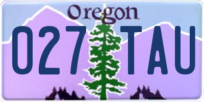 OR license plate 027TAU