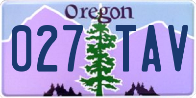 OR license plate 027TAV