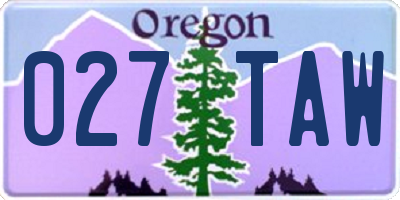OR license plate 027TAW