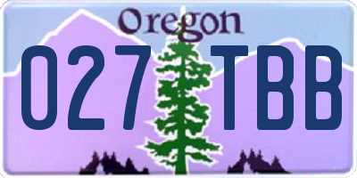 OR license plate 027TBB