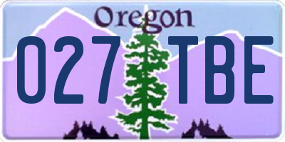 OR license plate 027TBE