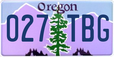 OR license plate 027TBG