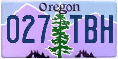 OR license plate 027TBH