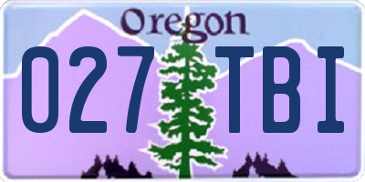 OR license plate 027TBI