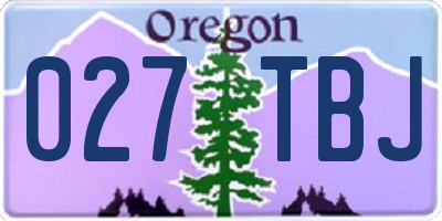 OR license plate 027TBJ