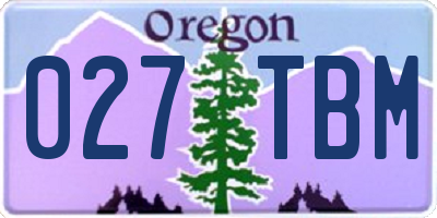 OR license plate 027TBM