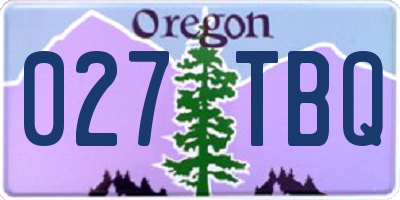 OR license plate 027TBQ