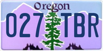 OR license plate 027TBR