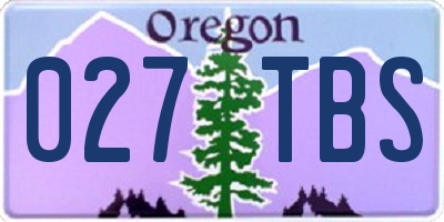 OR license plate 027TBS
