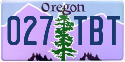 OR license plate 027TBT