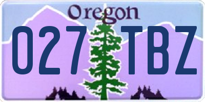 OR license plate 027TBZ