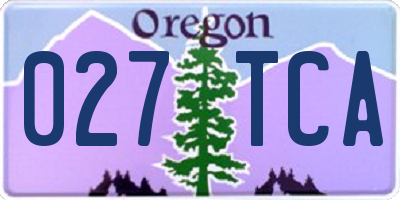 OR license plate 027TCA