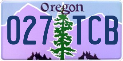 OR license plate 027TCB