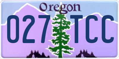 OR license plate 027TCC