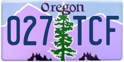 OR license plate 027TCF