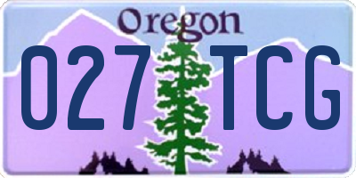 OR license plate 027TCG
