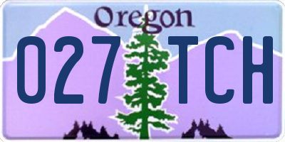 OR license plate 027TCH