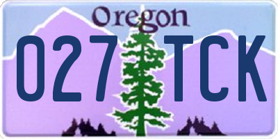 OR license plate 027TCK