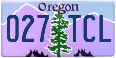 OR license plate 027TCL