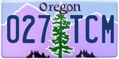 OR license plate 027TCM