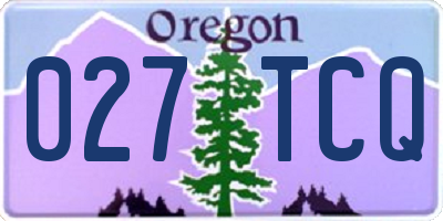 OR license plate 027TCQ
