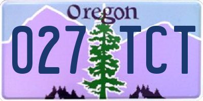 OR license plate 027TCT