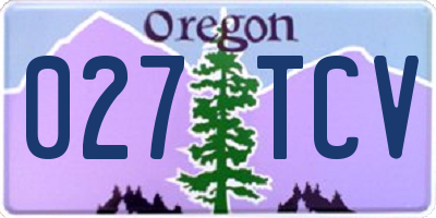 OR license plate 027TCV