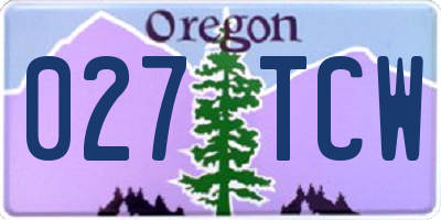 OR license plate 027TCW