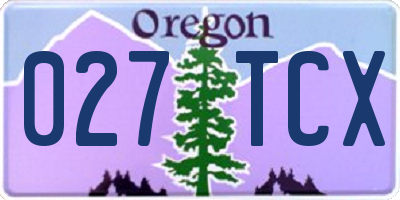 OR license plate 027TCX