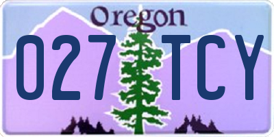 OR license plate 027TCY