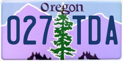 OR license plate 027TDA