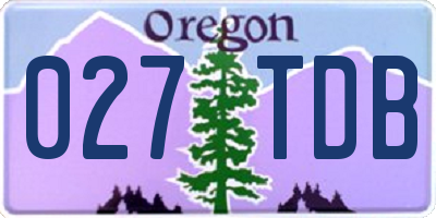 OR license plate 027TDB