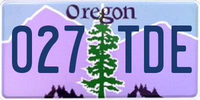 OR license plate 027TDE