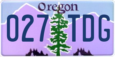 OR license plate 027TDG