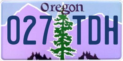 OR license plate 027TDH