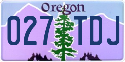OR license plate 027TDJ