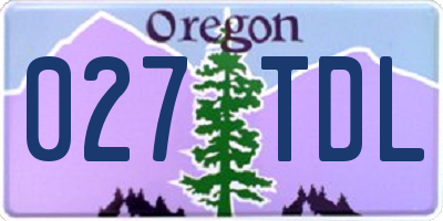 OR license plate 027TDL