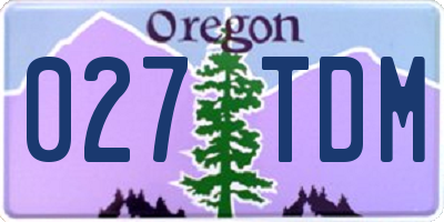 OR license plate 027TDM