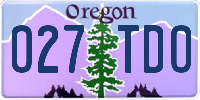 OR license plate 027TDO