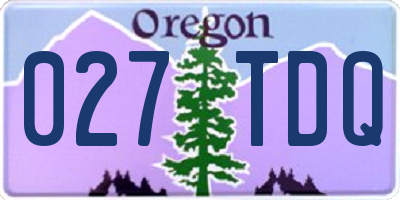 OR license plate 027TDQ