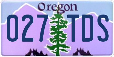 OR license plate 027TDS
