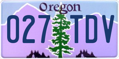 OR license plate 027TDV