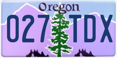 OR license plate 027TDX