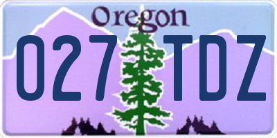 OR license plate 027TDZ