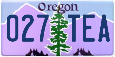 OR license plate 027TEA