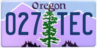 OR license plate 027TEC