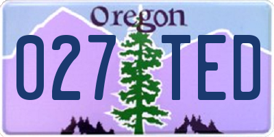 OR license plate 027TED